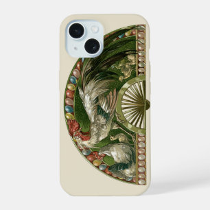 Osterhasen mit Hühnern, Vintage Art Nouveau iPhone 15 Hülle