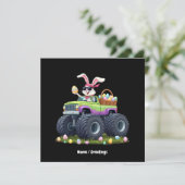 Osterhasen-Monstertruck-Eier Kinder Einladung (Stehend Vorderseite)