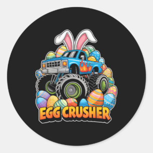 Osterhasen-Monstertruck-Eierzerquetscher Lustiger Runder Aufkleber