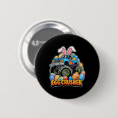 Osterhasen-Monstertruck-Eierzerstörer Lustiger Ost Button (Vorne & Hinten)