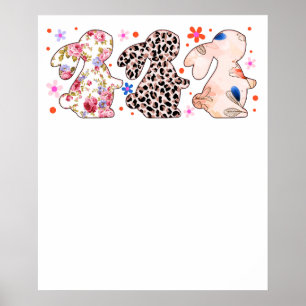 Osterhasen-Muster, retro, vintage Poster