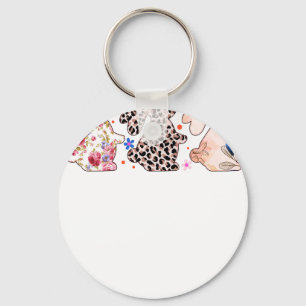 Osterhasen-Muster, retro, vintage Schlüsselanhänger