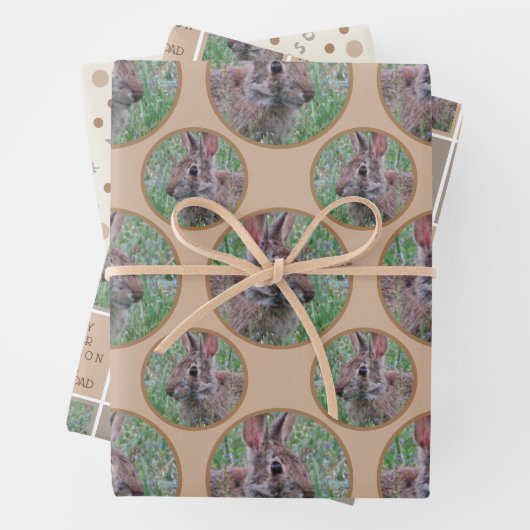 Osterhasen-Neutralpolka-Dot Personalisiert Geschenkpapier Set (Beispiel)