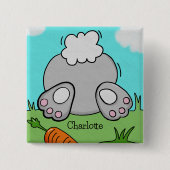 Osterhasen Niedliches Kaninchen Personalisiert Button (Vorderseite)