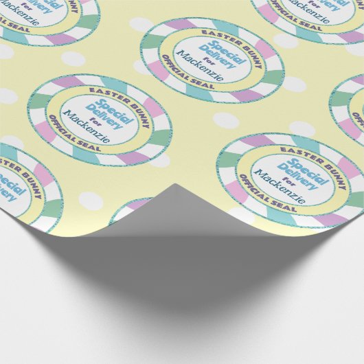 Osterhasen Offizielles Siegel Sonderlieferung Gelb Geschenkpapier (Ecke)