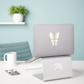 Osterhasen-Ohren-Bogen-Liebe Aufkleber (Laptop auf Schreibtisch)