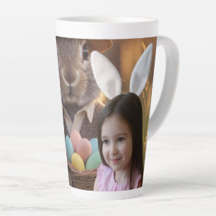 Osterhasen-Ohren Mädchen Foto anpassen Milchtasse