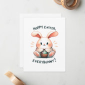 Osterhasen Ostern, Jedermann! Mitteilungskarte (Vorderseite/Rückseite Beispiel)