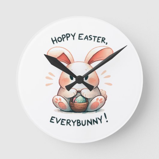 Osterhasen Ostern, Jedermann! Runde Wanduhr (Vorderseite)