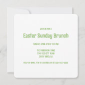 Osterhasen-Ostersonntags-Brunch Einladung (Rückseite)
