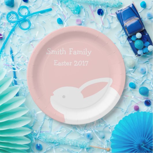 Osterhasen-Papier-Rosa-Papier-Teller mit Ihrem Pappteller (Party)