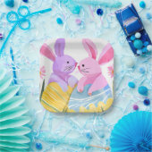 Osterhasen | Pastell Wasserfarbe Pappteller (Party)
