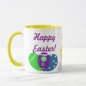 Osterhasen Pink Grüne Kichereier Keepake Tasse (Links)