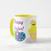 Osterhasen Pink Grüne Kichereier Keepake Tasse (Vorderseite Links)