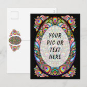 Osterhasen-Psychedelisches Design Feiertagspostkarte (Vorne/Hinten)