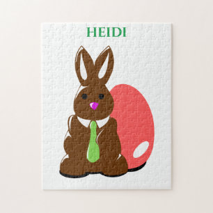 Osterhasen-Puzzle mit personalisiertem Namen. Puzzle