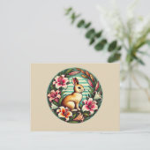 Osterhasen Rabbit Lily Lilies Postkarte (Stehend Vorderseite)