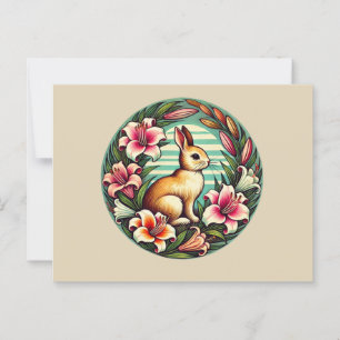 Osterhasen Rabbit Lily Lilies Postkarte