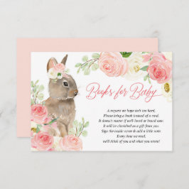 Osterhasen-Rosa-weiße Blumenbücher für das Baby Begleitkarte