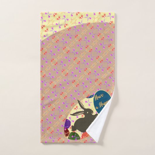 Osterhasen Rose Eier mit Text Badhandtuch Set (Handtuch)