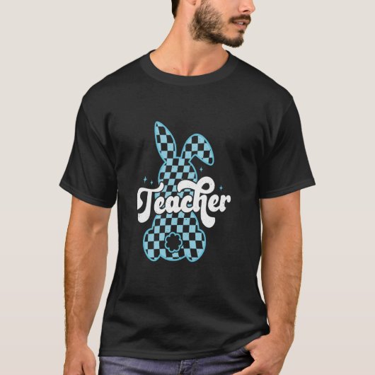 Osterhasen-Schachbrett-Lehrer-Spaß T-Shirt (Vorderseite)