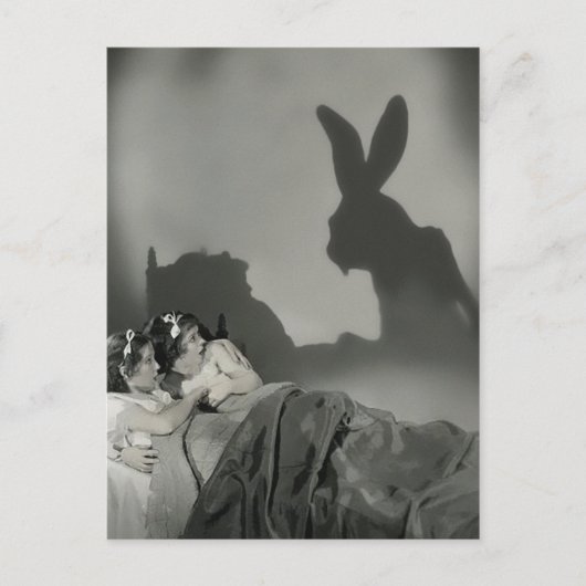 Osterhasen Schatten Postkarte (Vorderseite)