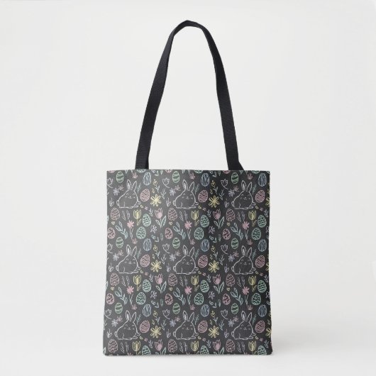 Osterhasen-Schmiermuster auf Schultafelstyle Tasche (Vorderseite)