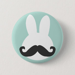 Osterhasen-Schnurrbart-Knopf Button