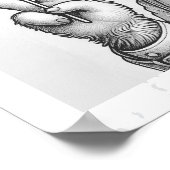 Osterhasen, Schwarz-weiße Osterdekoration Poster (Ecke)