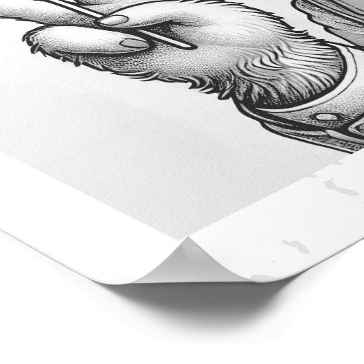 Osterhasen, Schwarz-weiße Osterdekoration Poster (Ecke)