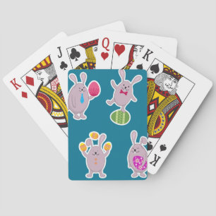 Osterhasen-Set mit farbenfrohen Eiern Spielkarten