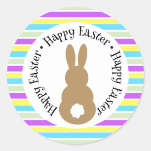 Osterhasen-Silhouette-Aufkleber Runder Aufkleber