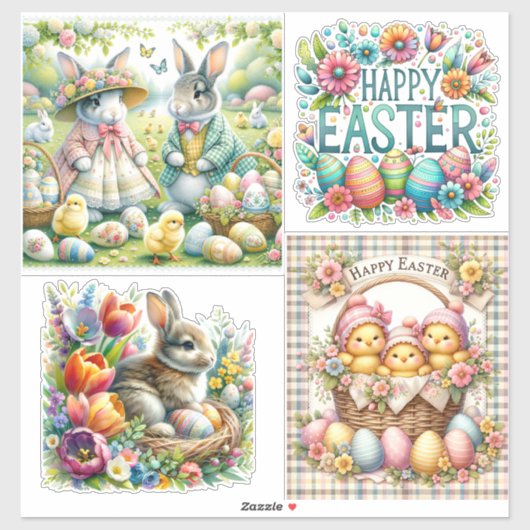 Osterhasen Sommerurlaub Freude Spaß Aufkleber (Blatt)