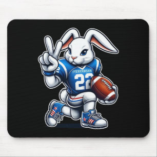 Osterhasen spielt American Football Jungen Mädchen Mousepad