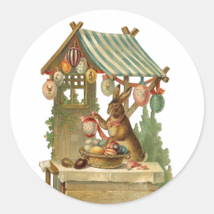 Osterhasen-Straßenstand für Eier Runder Aufkleber