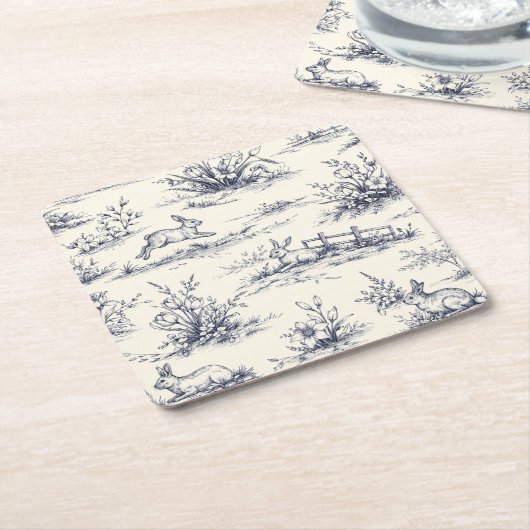 Osterhasen-Teller Rechteckiger Pappuntersetzer (angewinkelt)