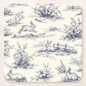 Osterhasen-Teller Rechteckiger Pappuntersetzer (Vorderseite)