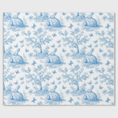 Osterhasen-Toile-de-Jouy-Muster Geschenkpapier (Flach)