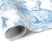 Osterhasen-Toile-de-Jouy-Muster Geschenkpapier (Rolleneckpunkt)