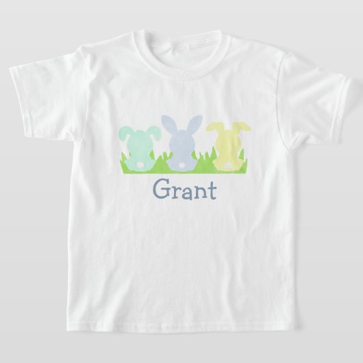 Osterhasen-Trio, pastellfarbene Wasserfarbenjungen T-Shirt (Ablage )