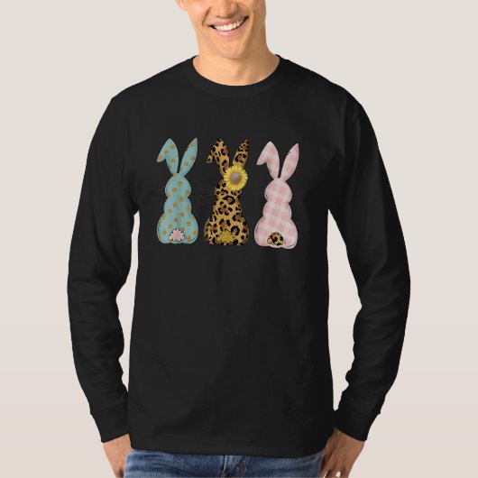 Osterhasen Trio Rabbit Leopard Matching Niedlich T-Shirt (Vorderseite)