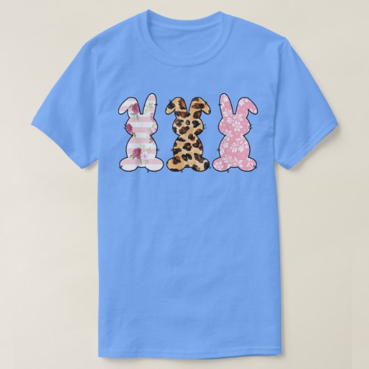 Osterhasen Trio Rabbit Leopard Matching Niedlich T-Shirt (Design vorne)