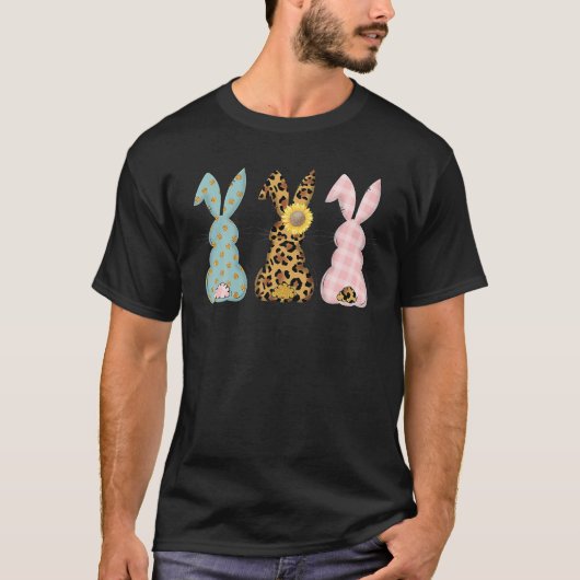 Osterhasen Trio Rabbit Leopard Matching Niedlich T-Shirt (Vorderseite)