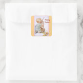 Osterhasen-Umarmer-Sticker Quadratischer Aufkleber (Tasche)