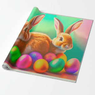 Osterhasen und bunte Eier Sammlung Geschenkpapier