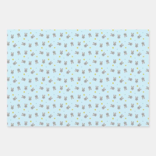 Osterhasen und Ei gemustert Geschenkpapier Set (Vorderseite 3)