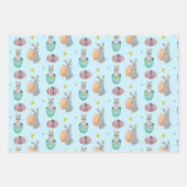 Osterhasen und Ei gemustert Geschenkpapier Set (Vorderseite)