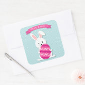 Osterhasen und Ei Quadratischer Aufkleber (Umschlag)