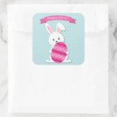 Osterhasen und Ei Quadratischer Aufkleber (Tasche)