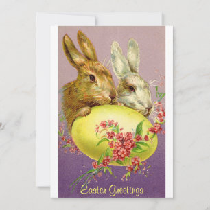 Osterhasen und Ei Vintage-Einladung Einladung